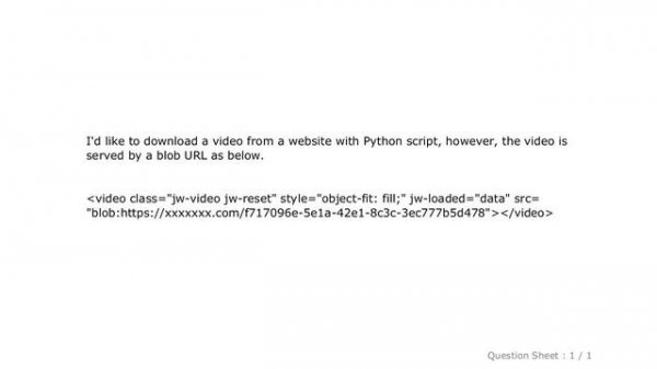 HTML : Python: How to download a blob url video?