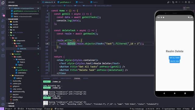 Aula[2] - Fazendo o delete de dados - React Native + Realm смотреть онлайн