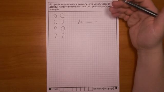ЕГЭ 2017 | Задание 4 | В случайном эксперименте монету бросают дважды ... ✘ Школа Пифагора смотреть онлайн