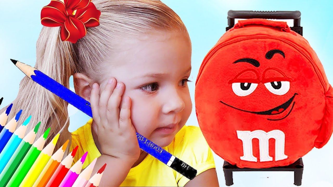Back to school, Bad baby learn colors with Backpack, nursery rhymes for kids songs, abc song смотреть онлайн