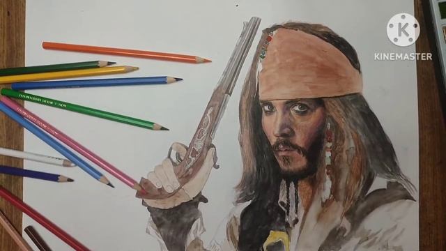 Как нарисовать Капитана Джека Воробья - Johnny Depp)) #johnnydepp #繪畫 #繪畫課程