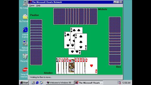 Windows 98 Longplay - Microsoft Hearts смотреть онлайн
