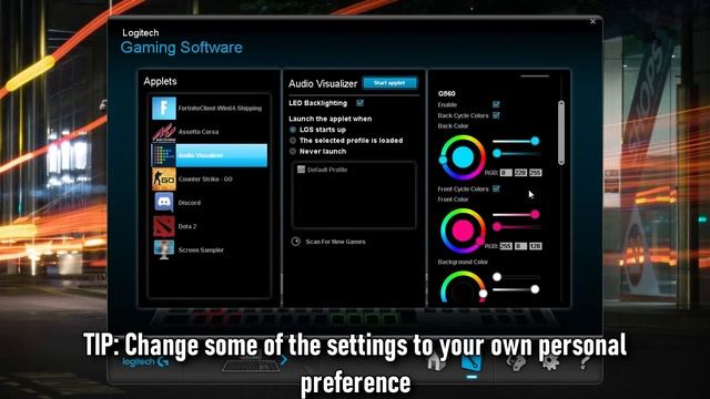 How to sync AUDIO BEATS to RGB Logitech Software Tutorial? [AUDIO VISUALIZER] смотреть онлайн