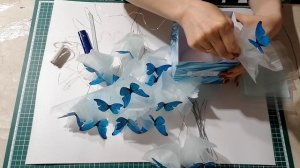 Букет из светящихся бабочек в коробочке