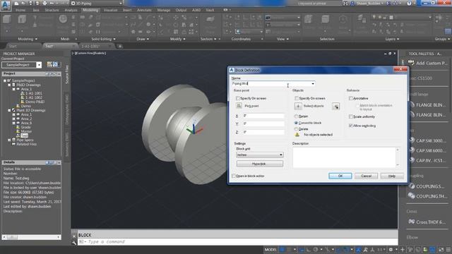 AutoCAD Plant 3D Placing Custom Parts смотреть онлайн