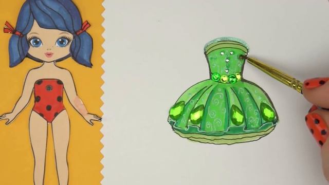 Paper Dolls Dress Up - Dresses Handmade Quiet Book - Ladybug Story & Crafts
