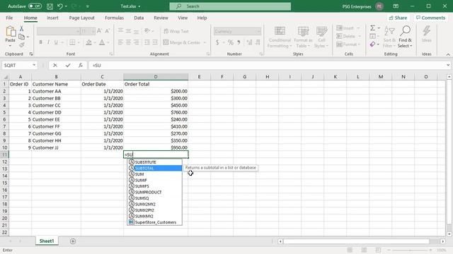 Formula Auto Complete feature in Excel - Office 365 смотреть онлайн