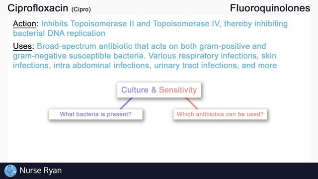 Ciprofloxacin (Cipro) Nursing Drug Card (Simplified) - Pharmacology смотреть онлайн