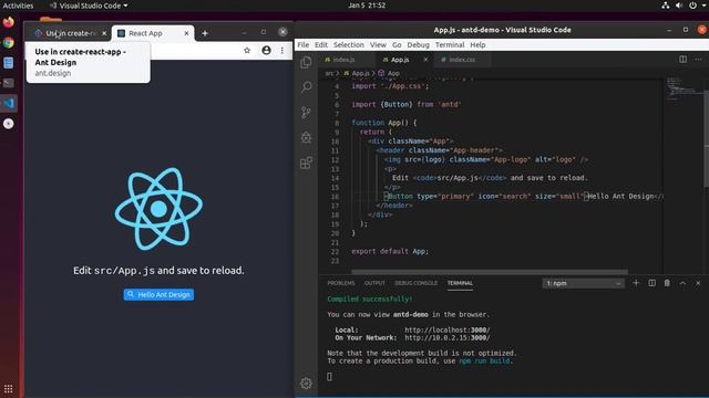 Configurando Ant Design library / Antd with Create React App смотреть онлайн