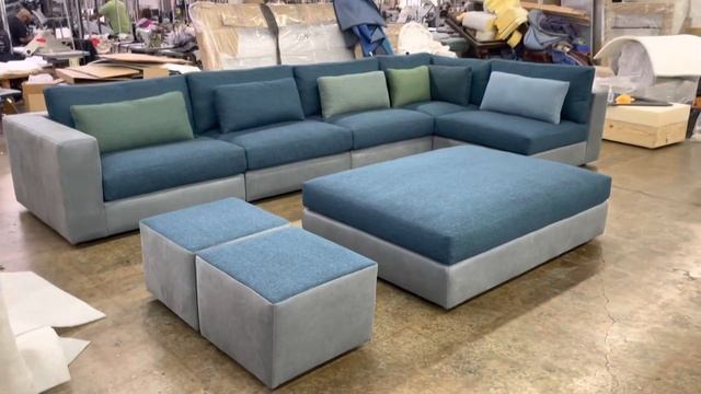 designer Inspired Teal modular Loredo made in USA custom sectional смотреть онлайн