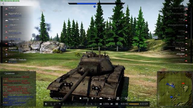 War Thunder Бульдог с 35мм бронёй держит плюху от Д-25С 122 мм смотреть онлайн