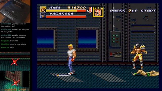 Streets of Rage 2 NO FOOD No Death Mania with Axel! смотреть онлайн