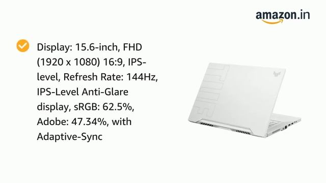 ASUS TUF Dash F15 (2021), 15.6-inch (39.62 Gaming Laptop/Windows 10/Moonlight White смотреть онлайн