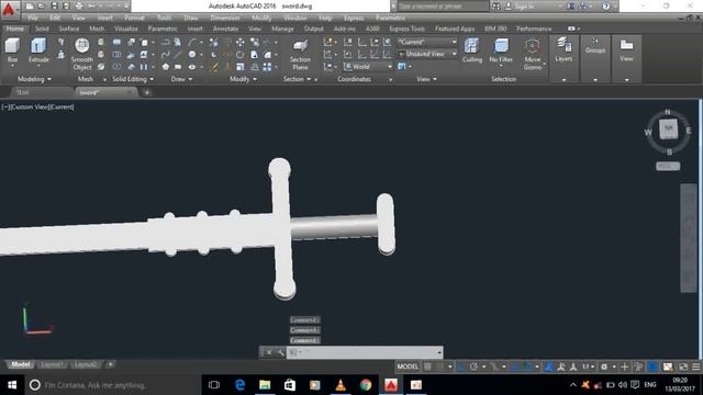 2D to 3D in Autocad _ sword смотреть онлайн