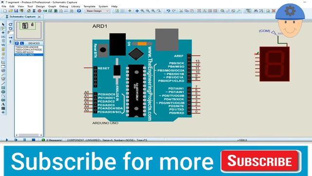 7 segment display arduino proteus смотреть онлайн