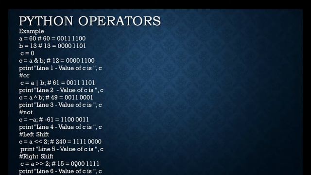 Bitwise Operators In Python 3.7 in Hindi смотреть онлайн