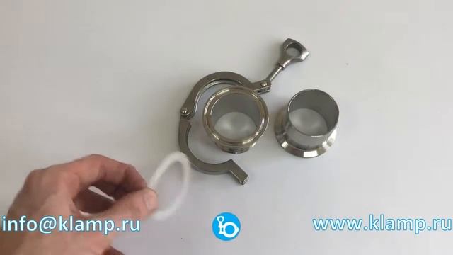 www.KLAMP.ru Clamp кламп в сборе с штуцером фланцем под шланг DN50 из нержавеющей стали 304 смотреть онлайн