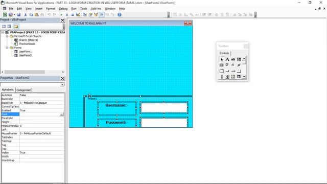PART 13 - LOGIN FORM CREATION IN VBA USERFORM (TAMIL) | Kallanai YT смотреть онлайн