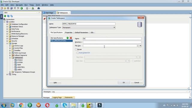 How to create Tablespace using SQL Develope смотреть онлайн