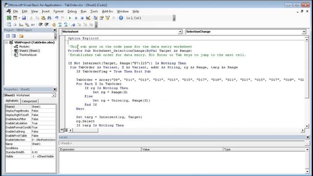 #174-Learn VBA: How to Create Cell Tab Order in Excel with VBA смотреть онлайн