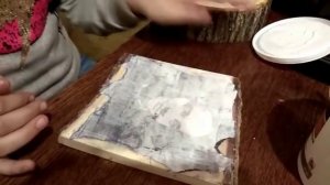 Перенос фото на дерево ,  декупаж.