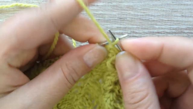 Ажурные листики на ветке узор спицами часть 2 смотреть онлайн