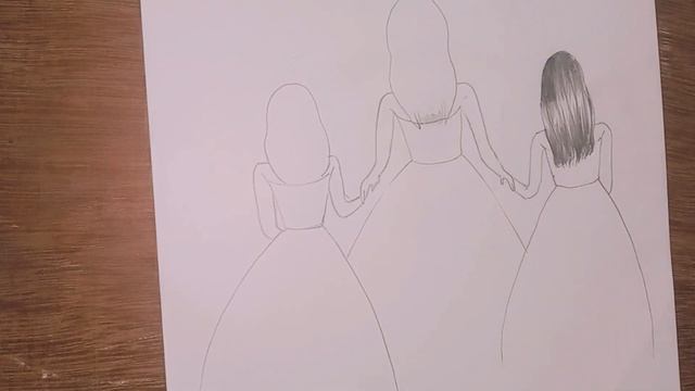 How To Draw 3 Sisters❤️.Sister Drawing  (Very Easy).#pencildrawing #sisters Drawing