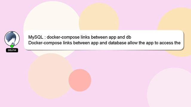 MySQL : docker-compose links between app and db смотреть онлайн