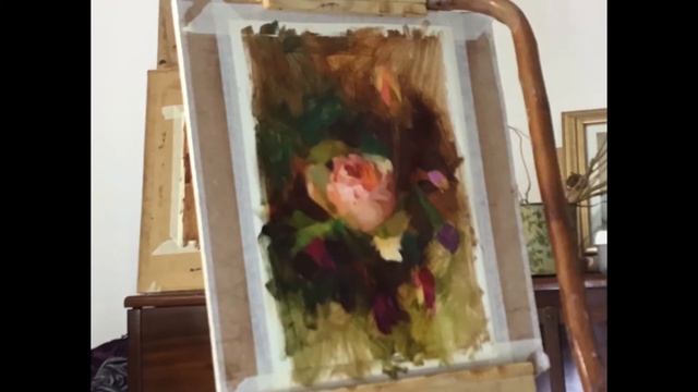 Apricot Rose - alla prima oil painting timelapse смотреть онлайн