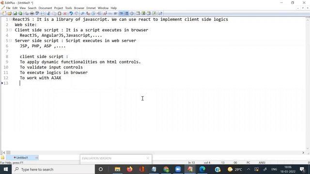 REACT JS tutorials || Demo - 1 || by Mr. Swamy Naidu On 18-03-2022 @5:30PM IST смотреть онлайн