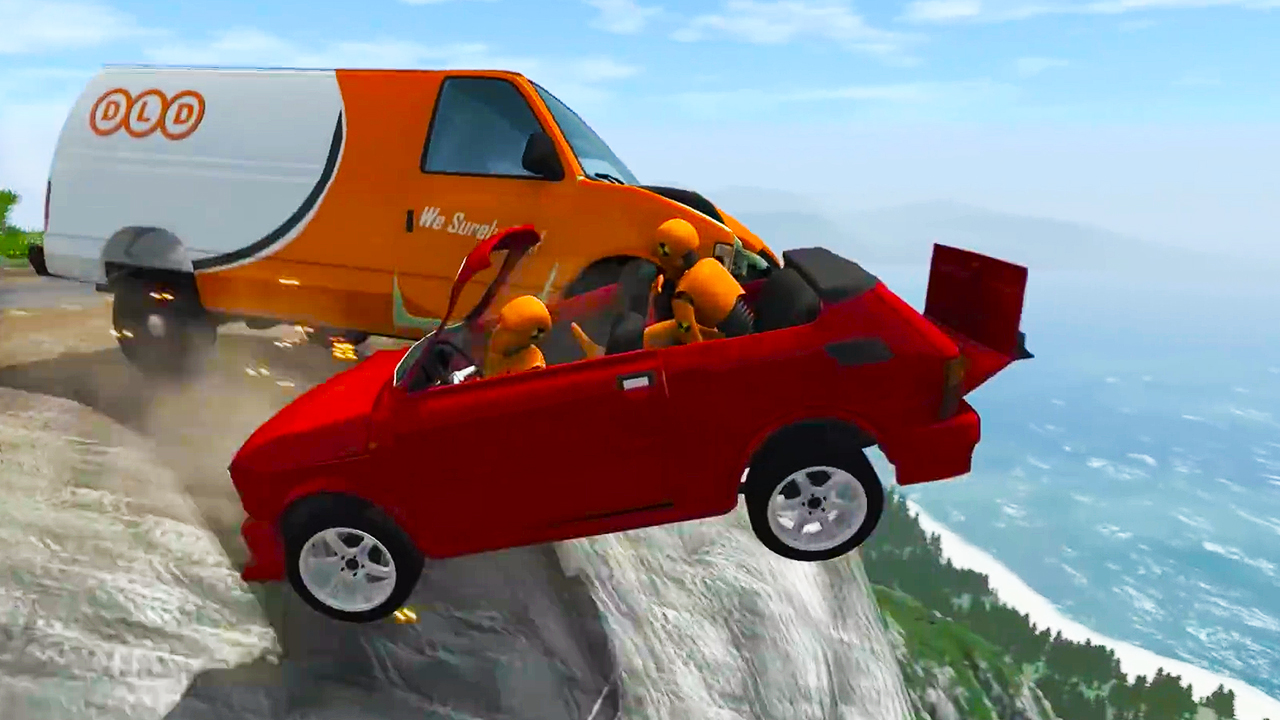 Beamng drive - Падение с обрыва 18 | HITGAMEZ