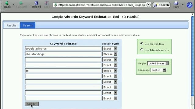 WSGI Adwords Keyword Tool - Tabbed interface plus location and language targets смотреть онлайн