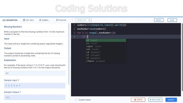 Missing Numbers | Python Program to Find the Missing Numbers from 1 to the Max Number in the list. смотреть онлайн