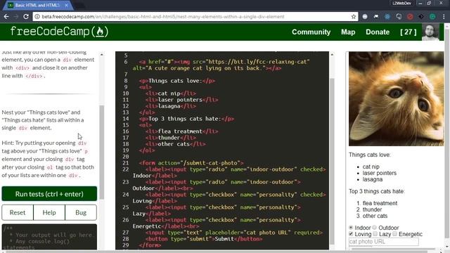 FreeCodeCamp Walkthrough HTML and CSS Part.4 2017 смотреть онлайн