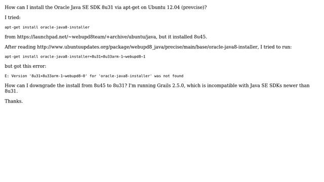 Ubuntu: Installing Oracle Java SE SDK 8u31 via apt-get смотреть онлайн