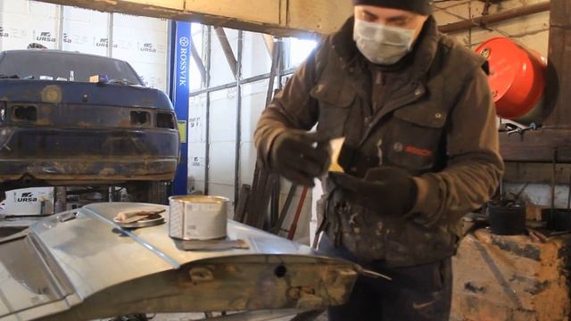 Как подготовить авто к покраске. Часть 1. Проект 10ка. Шпатлюю. Чищу рыжики. смотреть онлайн