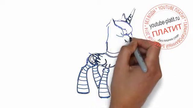 Учимся рисовать пони Как поэтапно карандашом нарисовать пони принцессу Луну смотреть онлайн