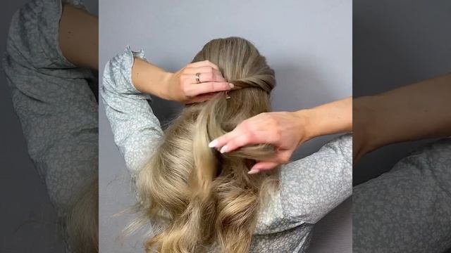 SIMPLE & CUTE HALF UP HAIRSTYLE TUTORIAL \ СТИЛЬНАЯ ПРИЧЕСКА НА РАСПУЩЕННЫЕ ВОЛОСЫ смотреть онлайн