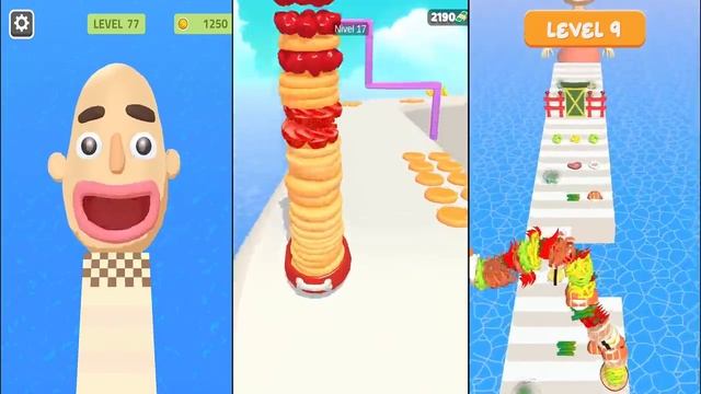 SANDWICH RUNNER vs PANCAKE RUN vs NOODLE RUN - Triple Game смотреть онлайн