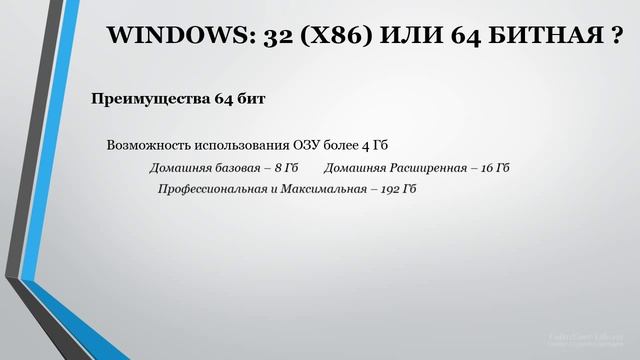 Выбор между 32-разрядными и 64-разрядными версиями Windows смотреть онлайн