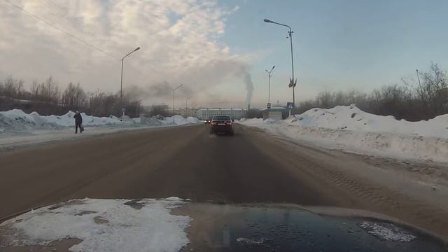 Дорога Североморск Мурманск 1марта 2017г