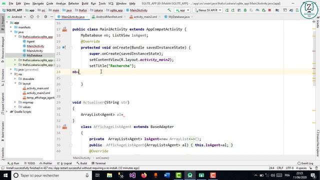 43 - Chercher dans la base de données SQLITE en utilisant search view (Android studio) - شرح смотреть онлайн