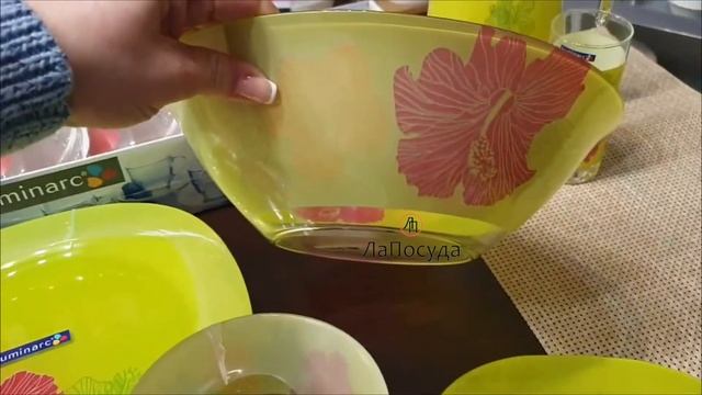 Сервиз Luminarc Hibiscus Green Гибискус Грин на 12 персон из 69 предметов. смотреть онлайн