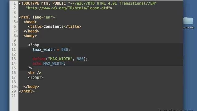 [Lynda.com] PHP & MySQL - Изучение типов данных - 37 - Постоянные смотреть онлайн