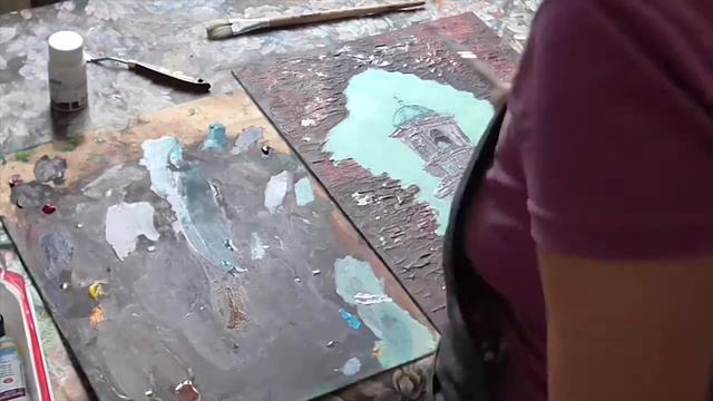 РИСУЕМ АКРИЛОМ ОБЪЕМНУЮ КАРТИНУ С ПРИМЕНЕНИЕМ СТРУКТУРНОЙ ПАСТЫ ЧАСОВУЮ БАШНЮ.Круглова Людмила. смотреть онлайн