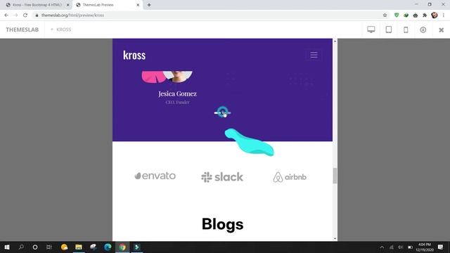 Kross: Free Bootstrap 4 HTML5 Personal Portfolio Website Template смотреть онлайн
