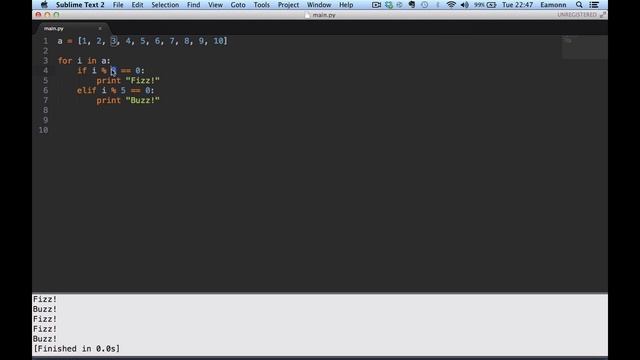 Python 2.7.2 Programming Tutorial #21 FizzBuzz! смотреть онлайн
