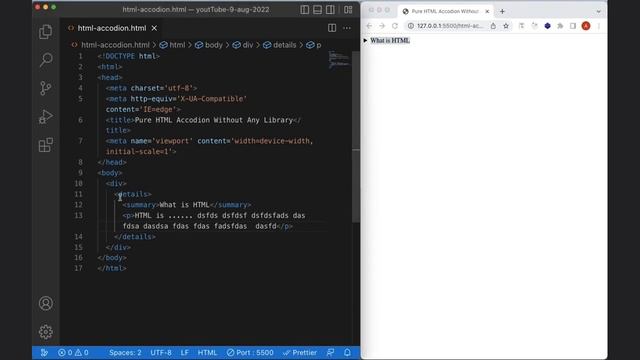 Pure HTML accordion with details and summary elements or tag смотреть онлайн