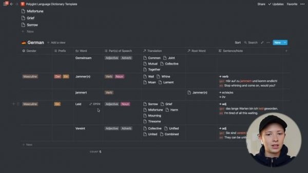Notion Dashboard: How To Make A Language Dictionary (Auto Synonyms)