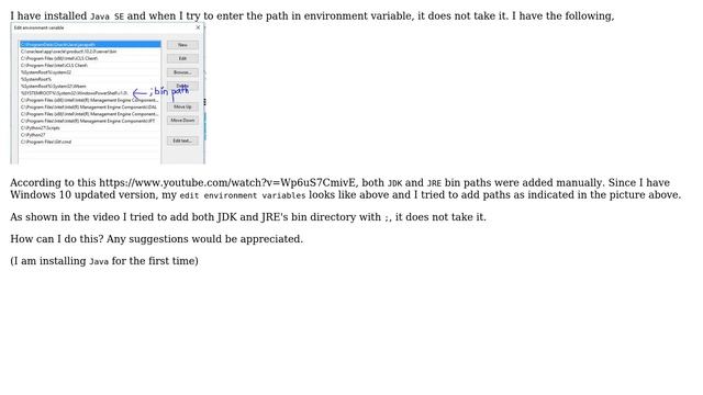 Can not add JDK and JRE Path for Windows 10 (64-bit) смотреть онлайн